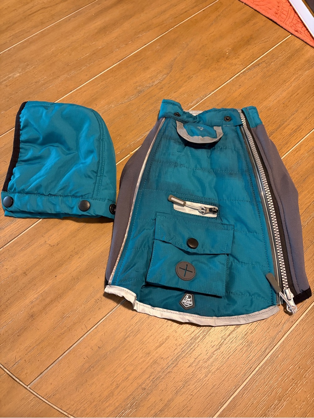 Arcadia Trails Teal Dog Coat with Detachable Hood